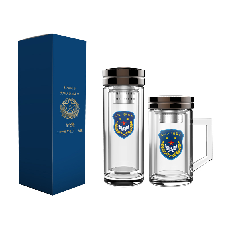 紀(jì)念81248大功大連戰(zhàn)友會(huì)定制水杯,空軍定做水杯聚會(huì)留念禮品